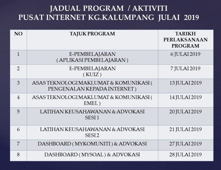 JADUALAKTIVITIJULAI2019